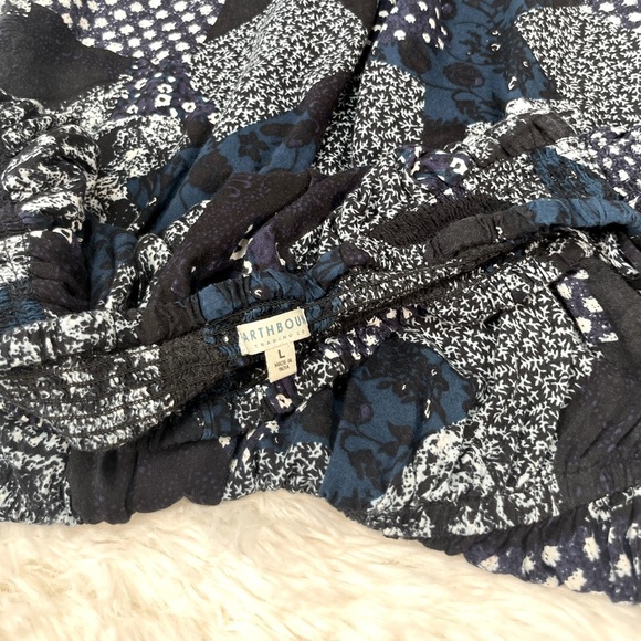 Earthbound Trading Co. | Navy Patchwork Off the Shoulder Jumpsuit - Picture 6 of 6